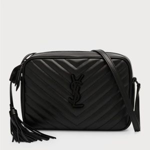 Authentic Black Yves Saint Laurent Calfskin Leather Camera Bag